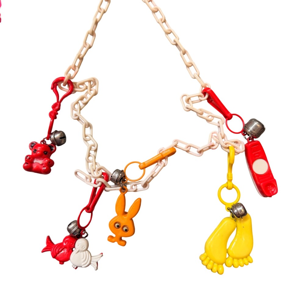 Rare 1980s Vintage Toy Bell Charm Necklace - Mint Condition